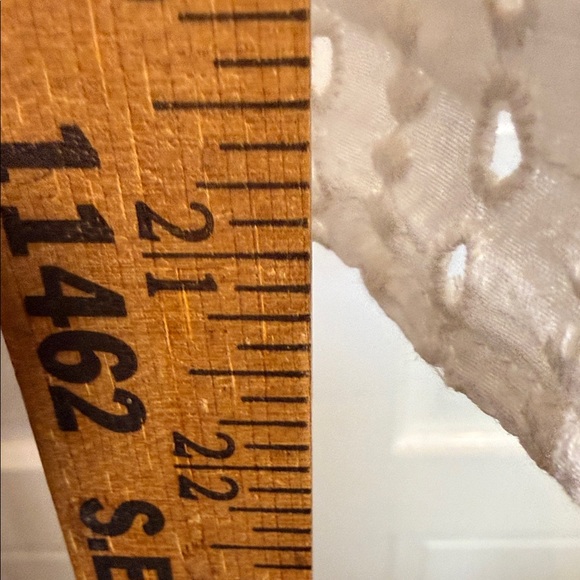 White Eyelet tiered ruffle Blouse Button Front Cottagecore Summer Top - Picture 8 of 11